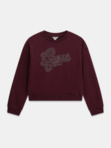 Felpa con logo in strass