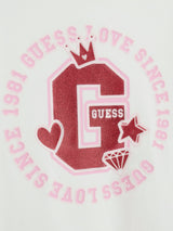 T-shirt con logo glitter