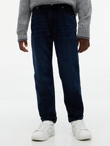 Jeans straight fit con bandierina ricamata