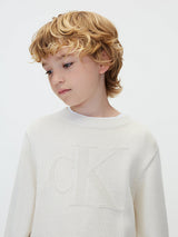Maglione bambino in maglia con logo