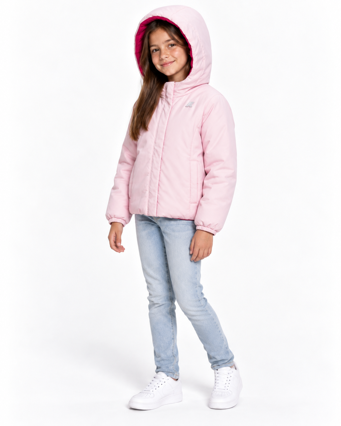 Giubbotto Lily Warm Double reversibile per bambina - Fucsia