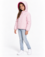 Giubbotto Lily Warm Double reversibile per bambina - Fucsia
