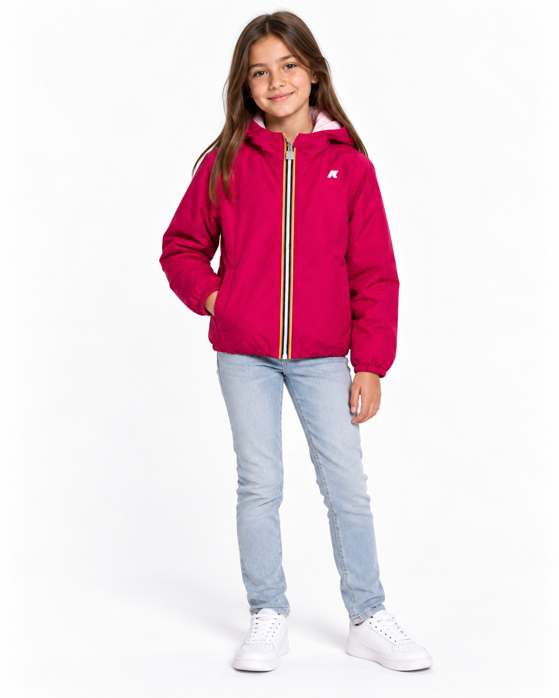 Giubbotto Lily Warm Double reversibile per bambina - Fucsia