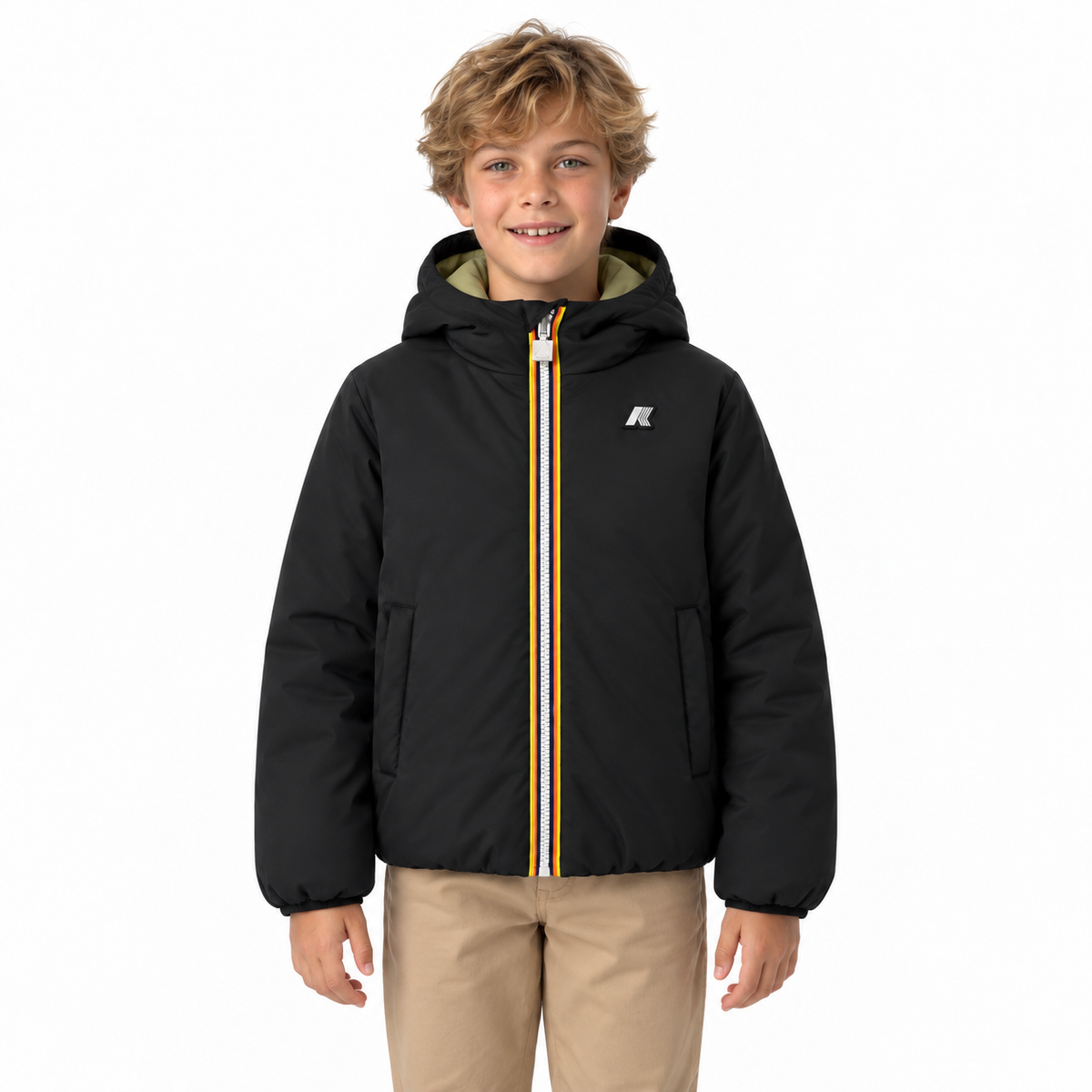 Giubbotto Jack Warm Double per bambino - Nero/Verde militare