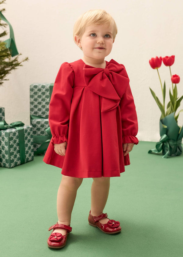 Abito Fiocco Neonata - Rosso