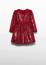 Abito Lustrini Bambina - Rosso