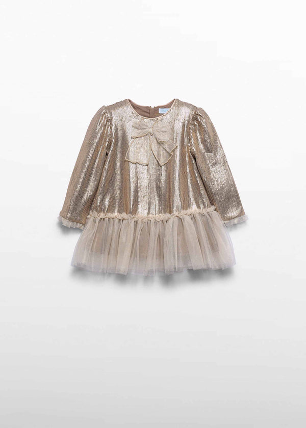 Abito Lustrini Neonata - Champagne
