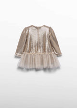 Abito Lustrini Neonata - Champagne