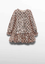 Abito Lustrini Rombi Bambina - Champagne