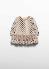 Abito Tulle Pois Neonata - Marzapane