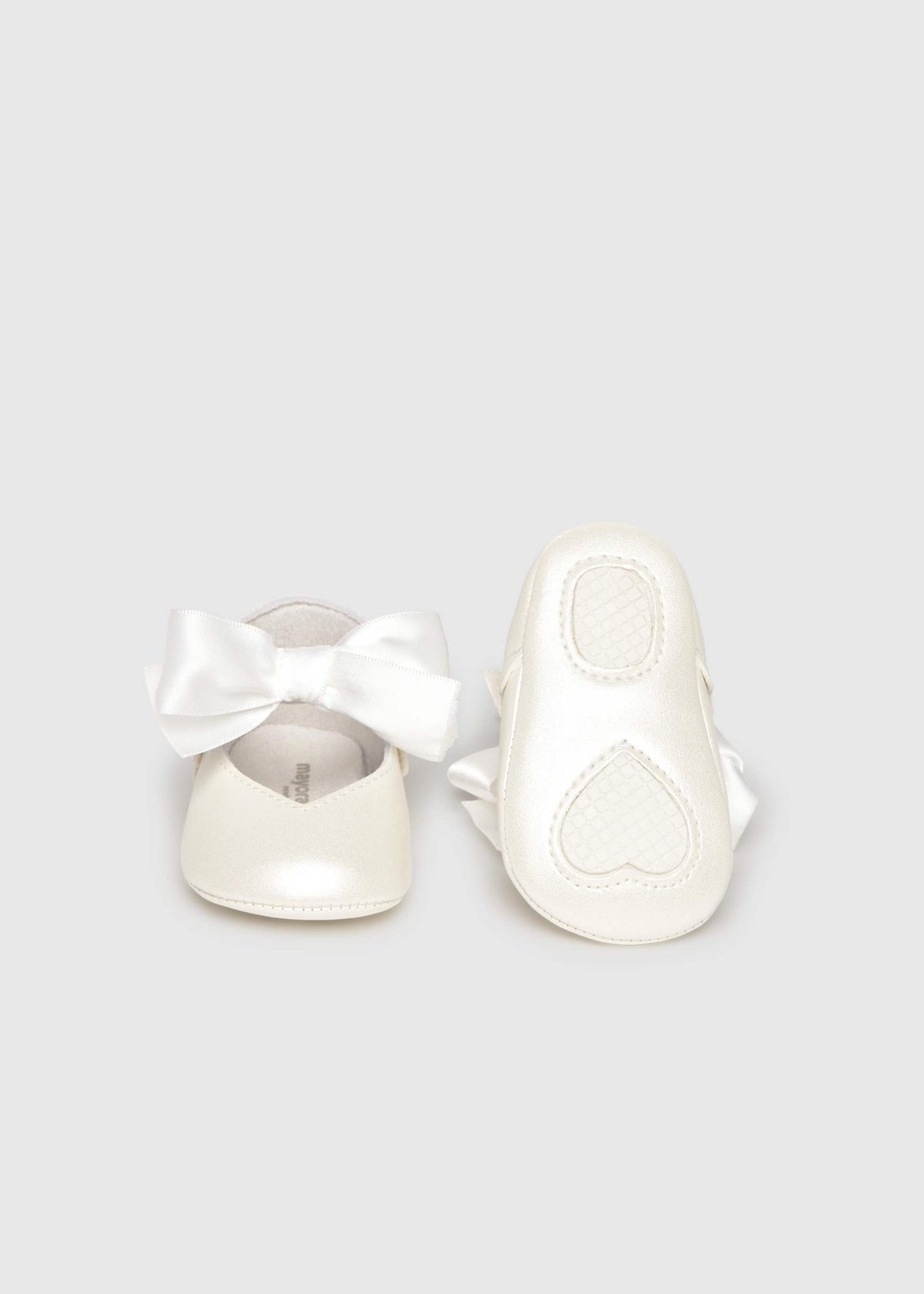 Ballerine cerimonia fiocco neonata - Bianco