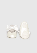 Ballerine cerimonia fiocco neonata - Bianco