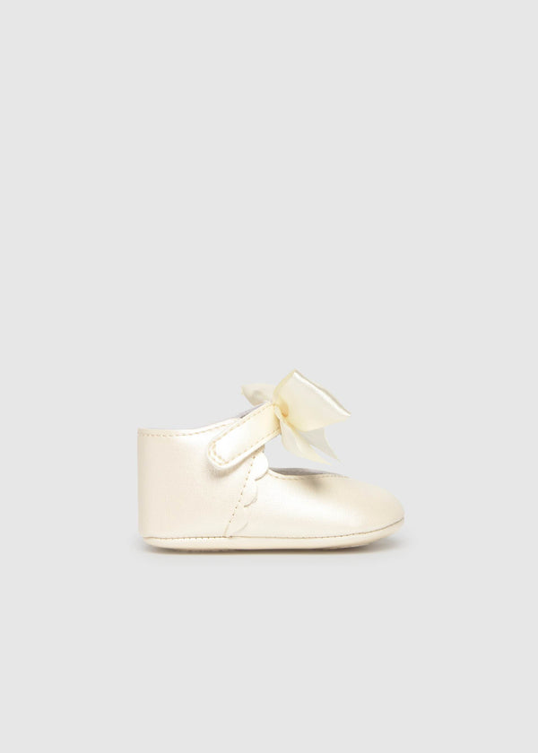 Ballerine cerimonia fiocco neonata - Ecru