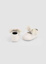 Ballerine fiocco neonata - Panna