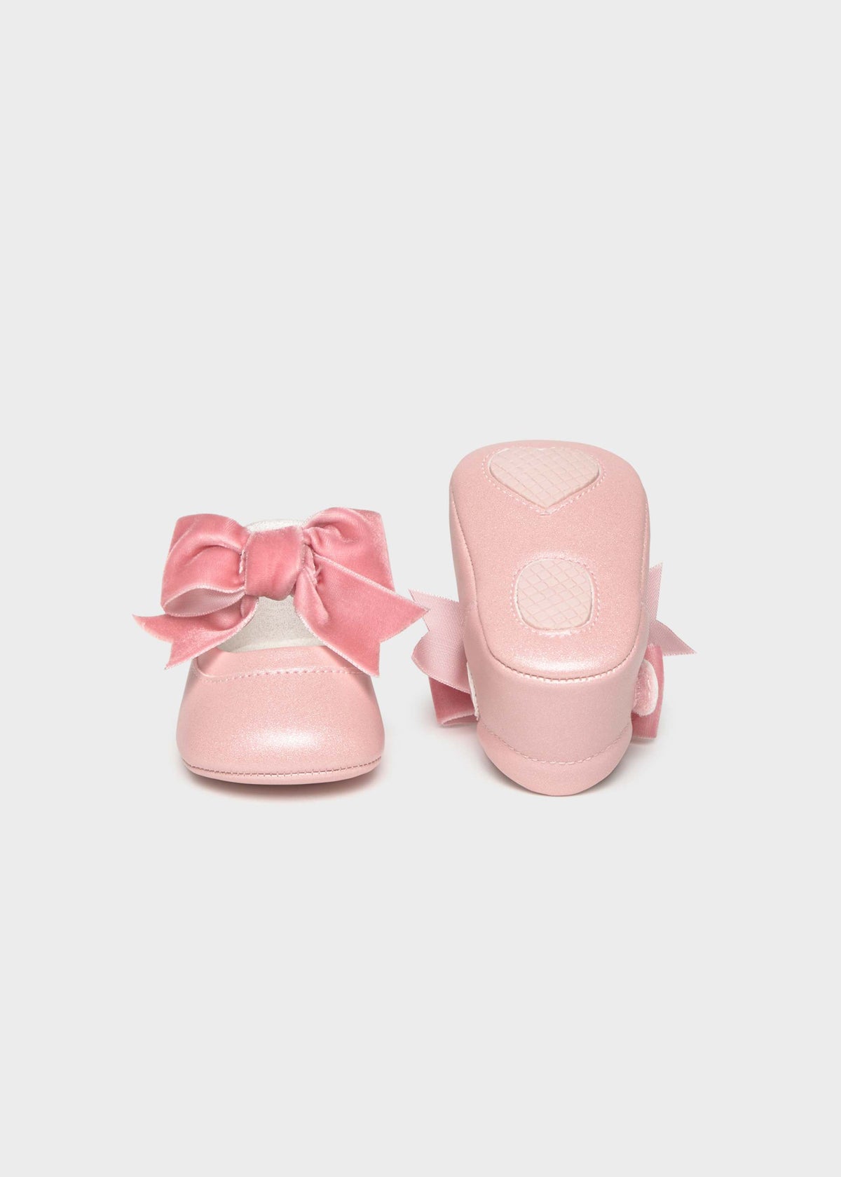 Ballerine fiocco neonata - Rose