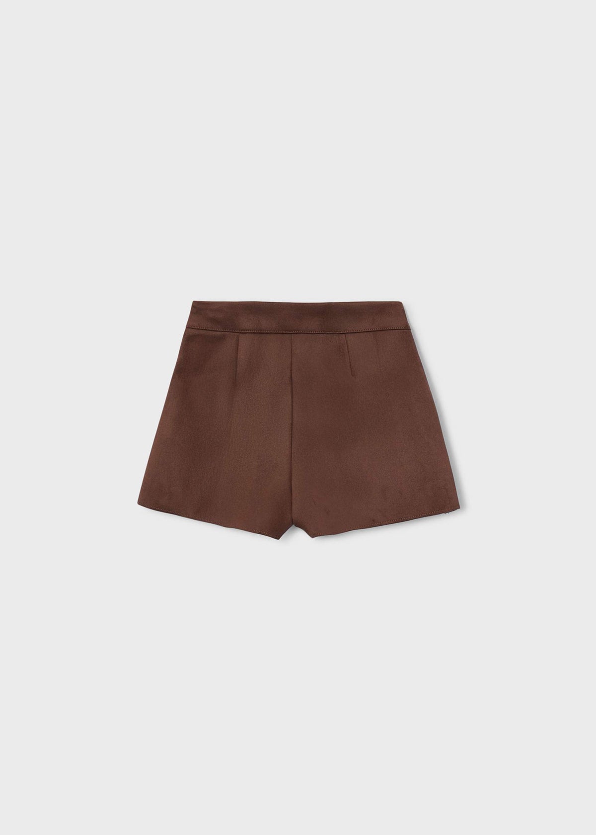 Bermuda effetto pelle bambina - Castagna