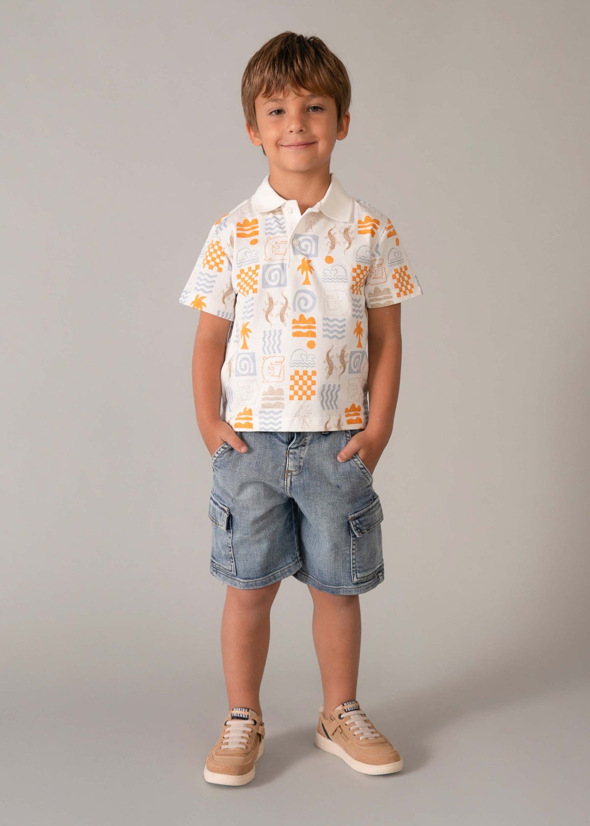 Bermuda jeans cargo bambino