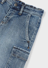 Bermuda jeans cargo bambino