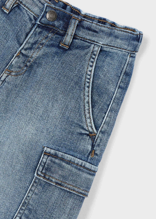 Bermuda jeans cargo bambino