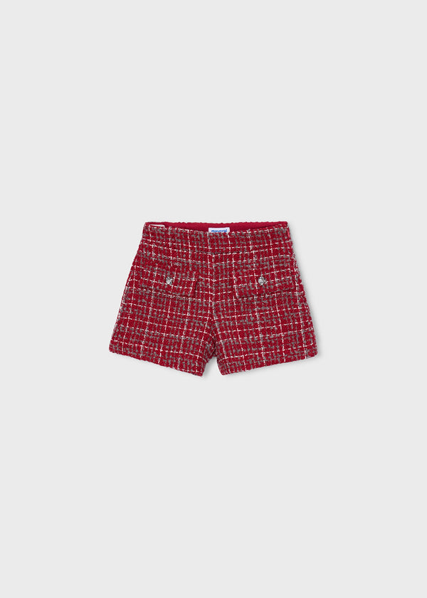 Bermuda tweed bambina - Rosso