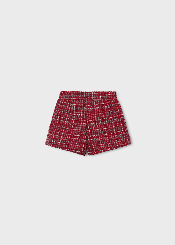 Bermuda tweed bambina - Rosso