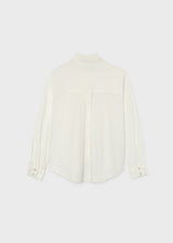 Blusa con cravatta ragazza - Panna