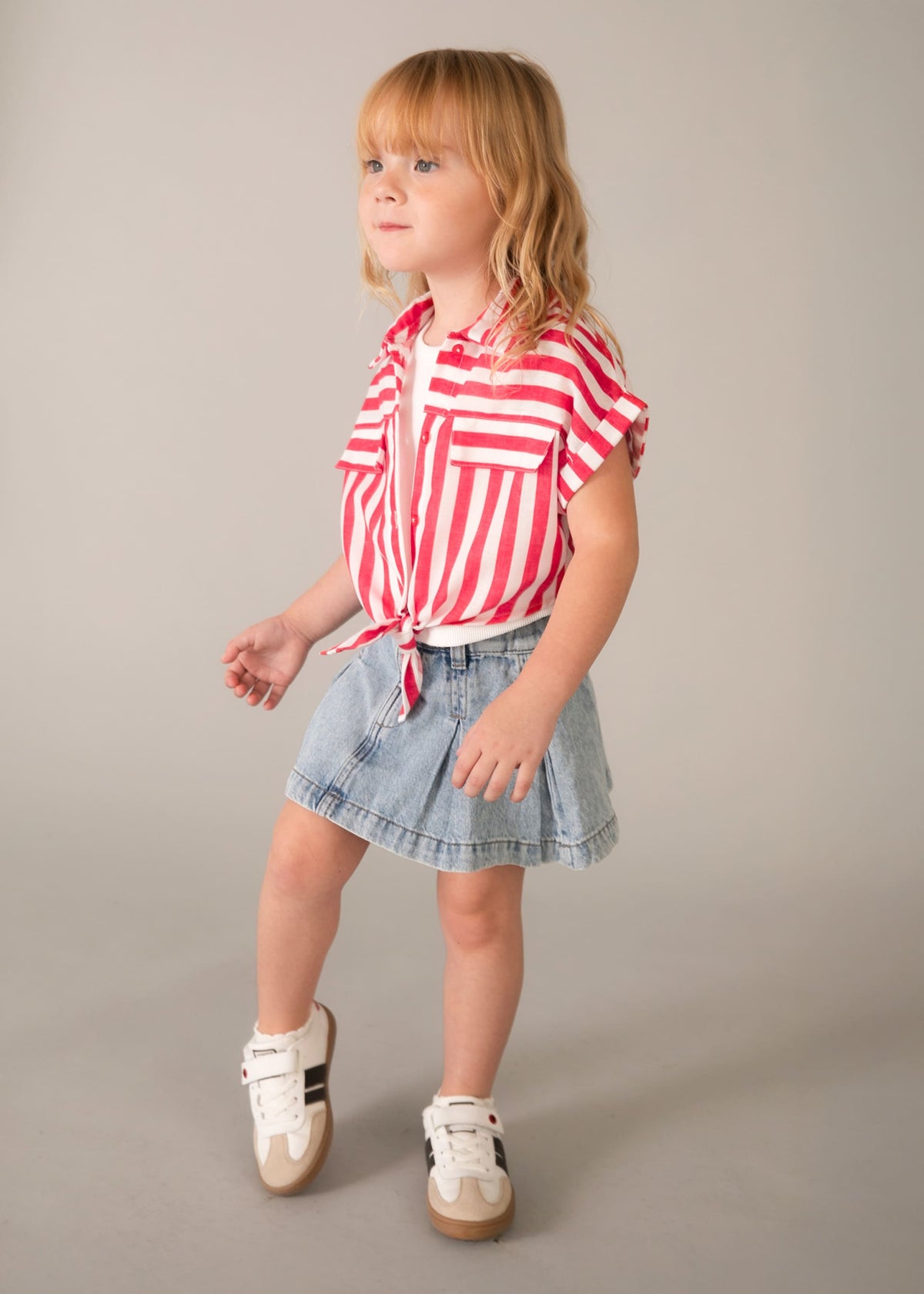 Blusa stampata con top bambina