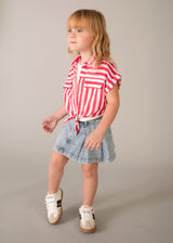 Blusa stampata con top bambina