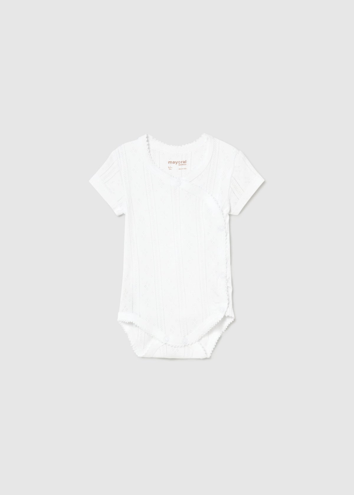 Body manica corta traforato neonata - Bianco