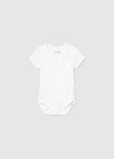 Body manica corta traforato neonata - Bianco