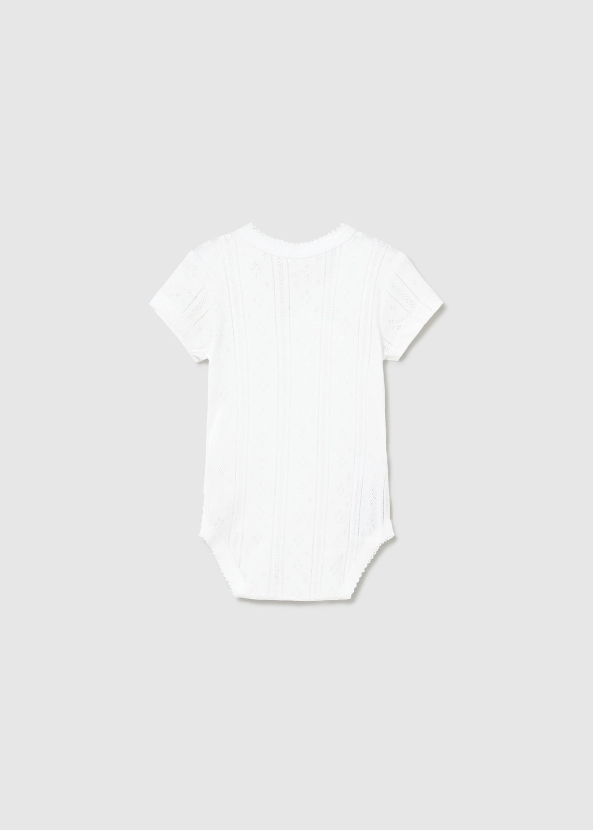 Body manica corta traforato neonata - Bianco