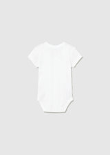 Body manica corta traforato neonata - Bianco