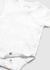 Body manica corta traforato neonata - Bianco