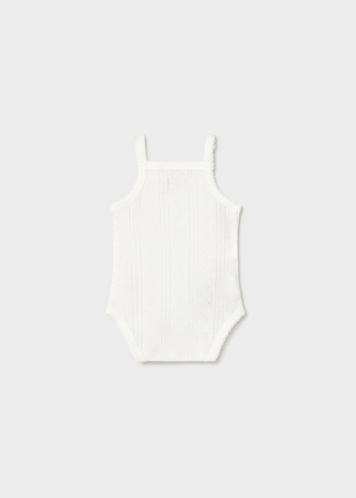 Body traforato con bretelle neonata - Ecru