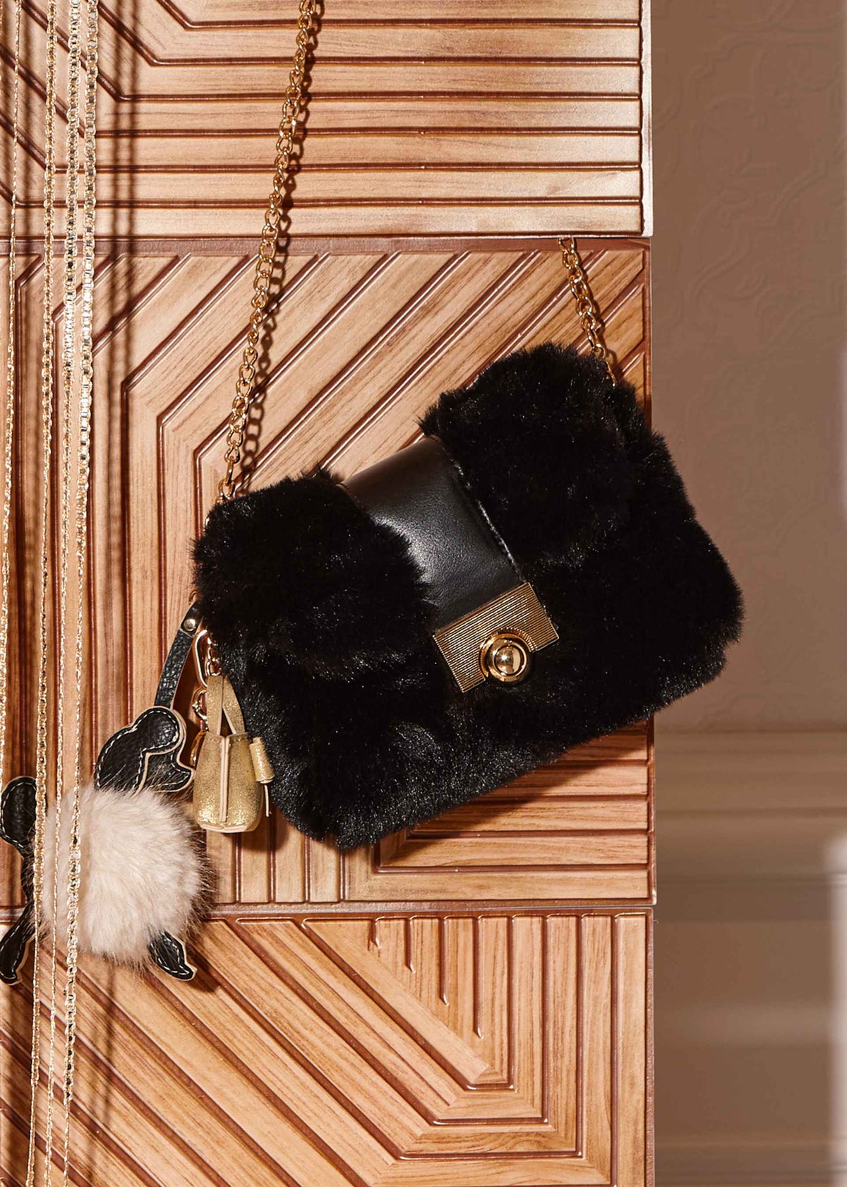 Borsa Pellicciotto Bambina - Nero