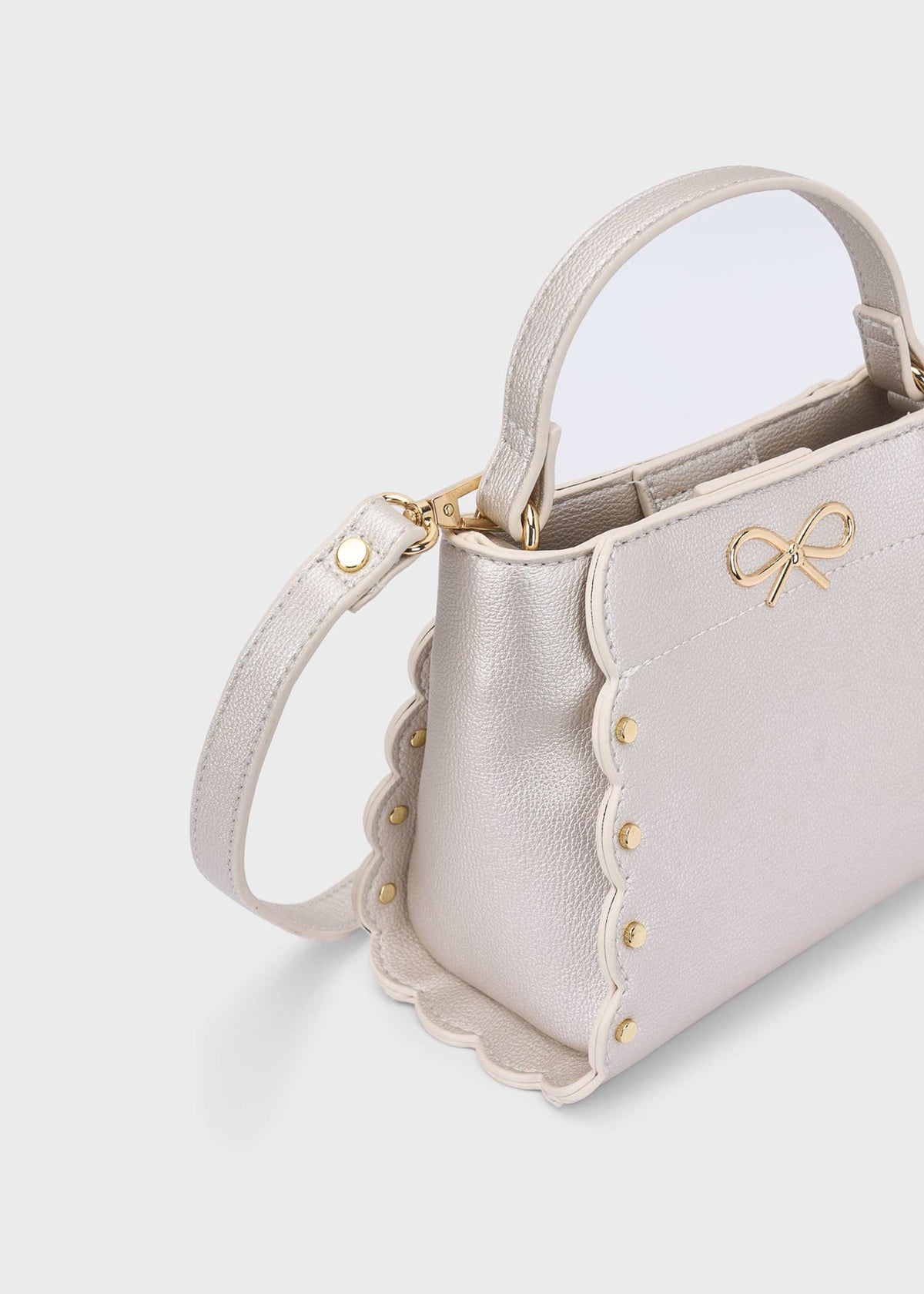 Borsa similpelle fiocco bambina - Champagne