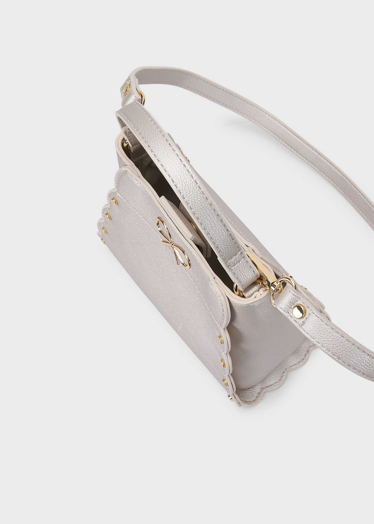 Borsa similpelle fiocco bambina - Champagne