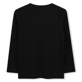 BOSS Kids Maglia a maniche lunghe in cotone con logo - Nero