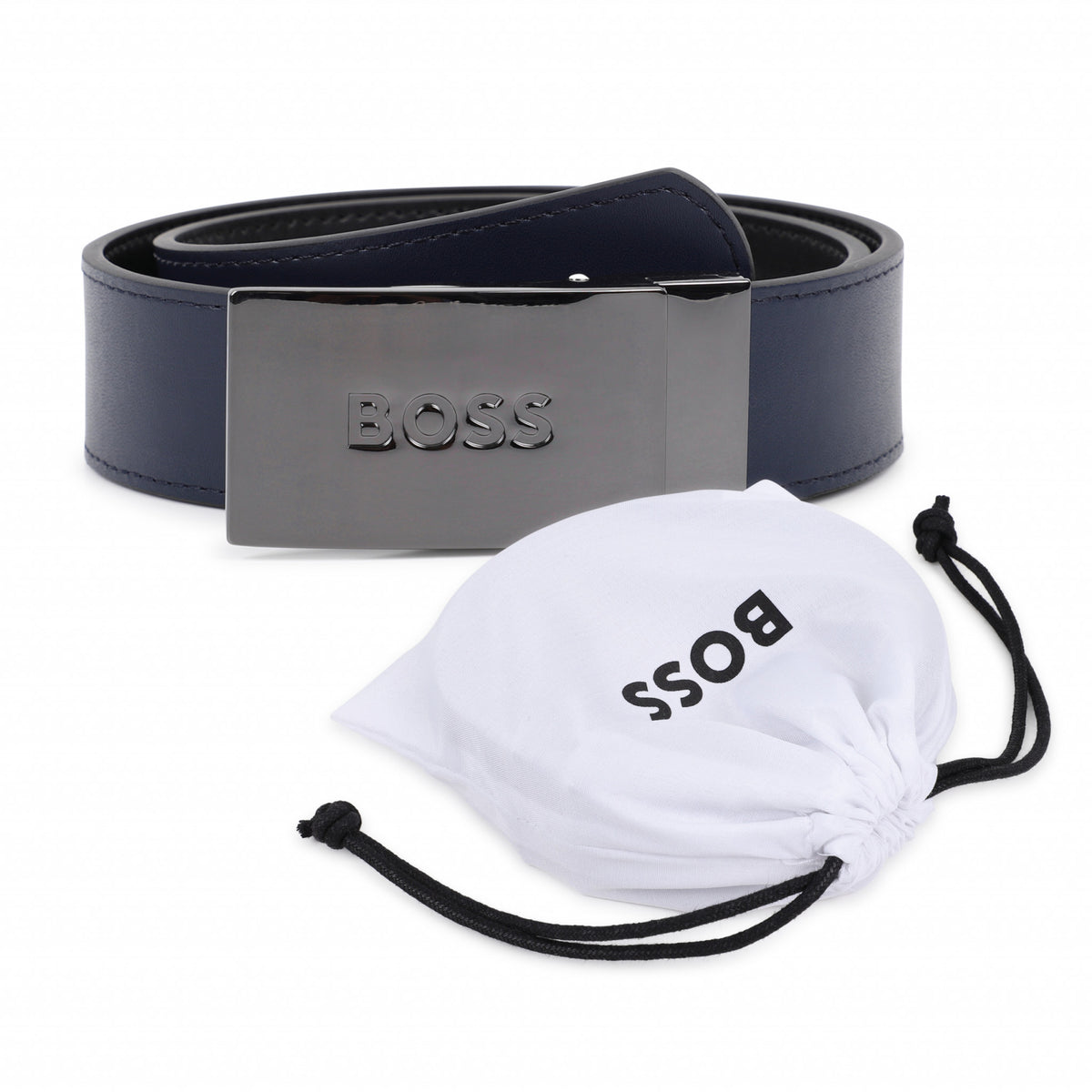 BOSS Kids Cintura reversibile in pelle - Nero