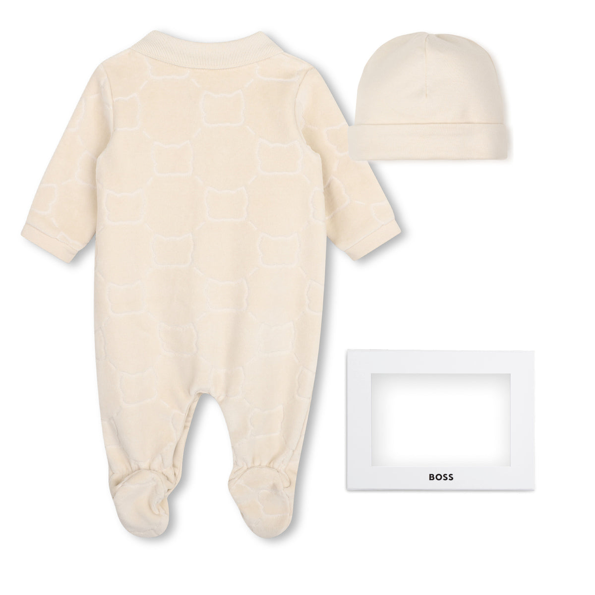 BOSS Kids Set pigiama in velour e cappellino - Nuovo beige