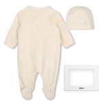 BOSS Kids Set pigiama in velour e cappellino - Nuovo beige