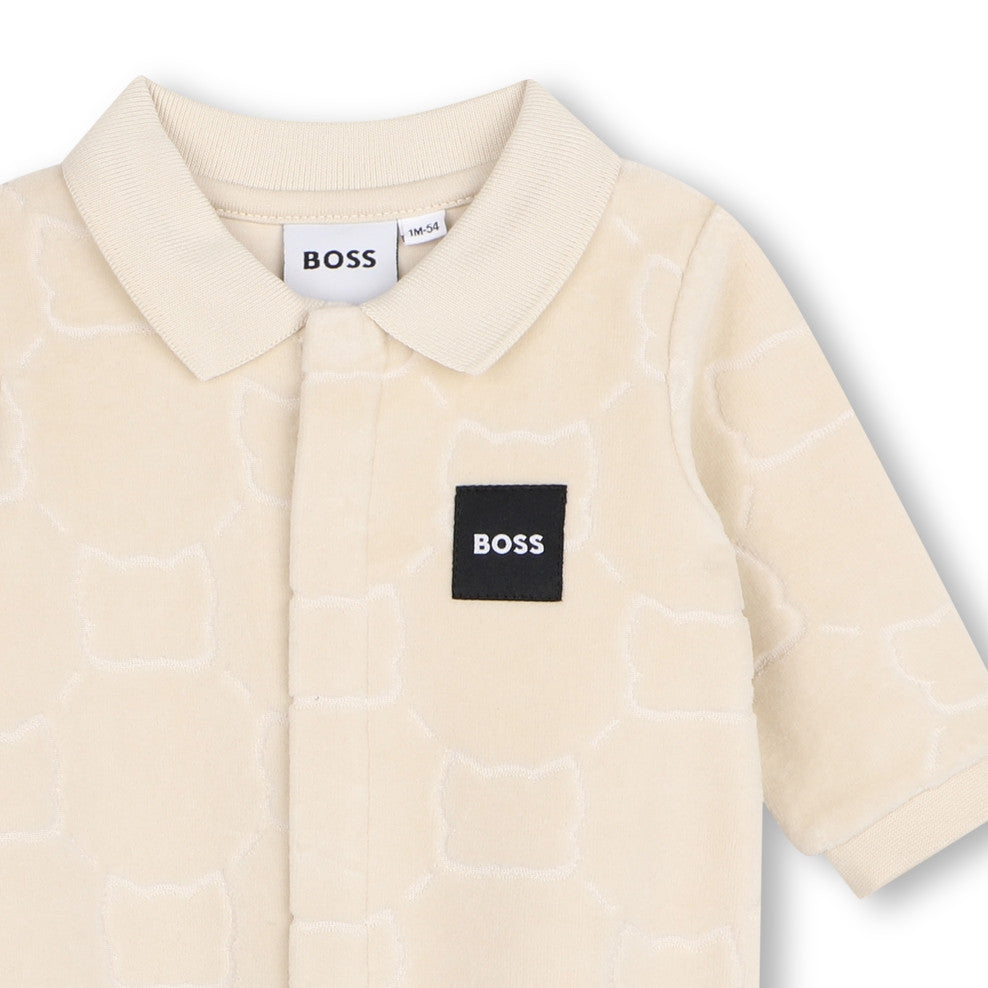 BOSS Kids Set pigiama in velour e cappellino - Nuovo beige
