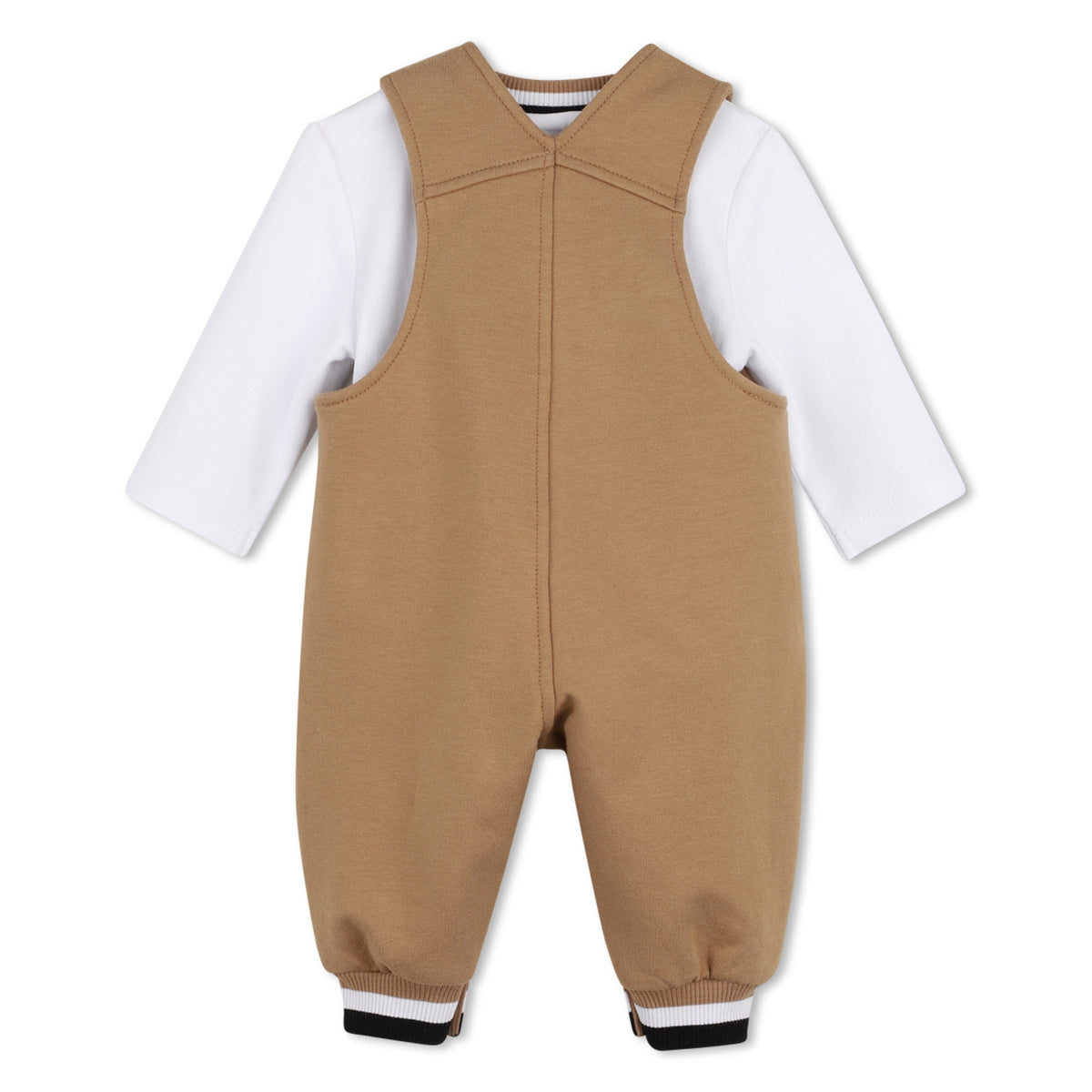 BOSS Kids Set salopette e t-shirt in cotone biologico - Biscotto