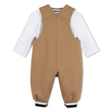 BOSS Kids Set salopette e t-shirt in cotone biologico - Biscotto