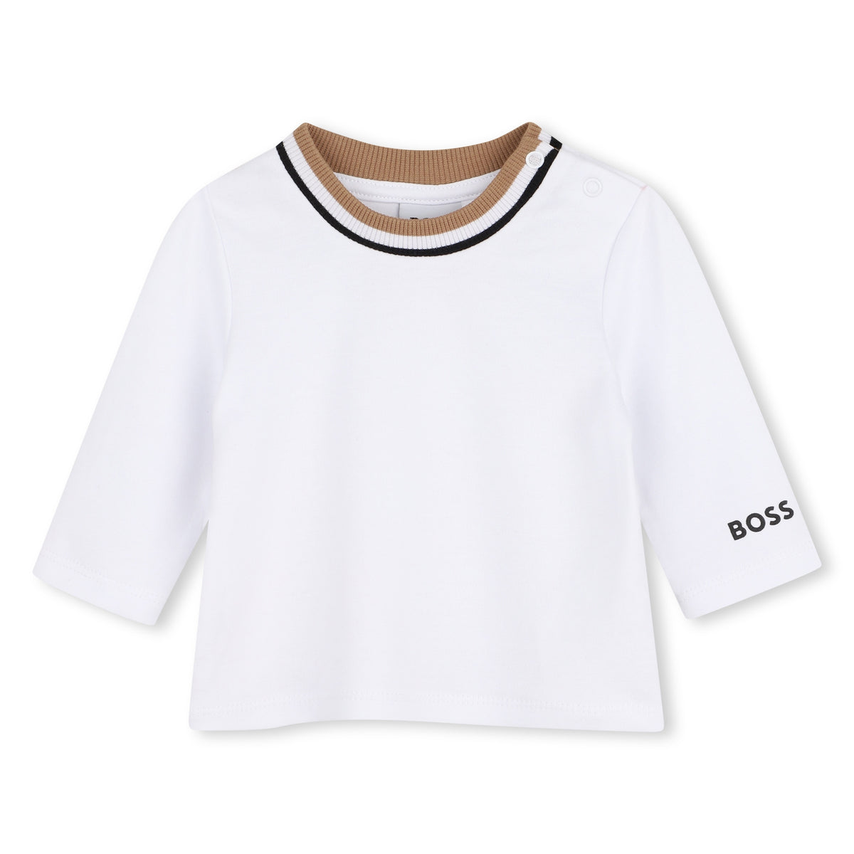 BOSS Kids Set salopette e t-shirt in cotone biologico - Biscotto