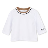 BOSS Kids Set salopette e t-shirt in cotone biologico - Biscotto