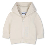 BOSS Kids Set cardigan con cappuccio, pantaloni e t-shirt in cotone biologico - Nuovo beige