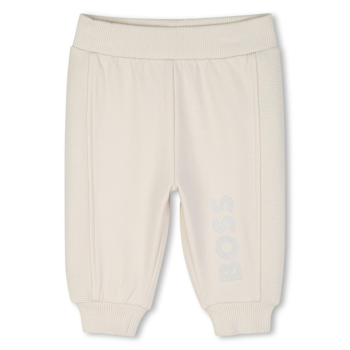 BOSS Kids Set cardigan con cappuccio, pantaloni e t-shirt in cotone biologico - Nuovo beige