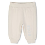 BOSS Kids Set cardigan con cappuccio, pantaloni e t-shirt in cotone biologico - Nuovo beige