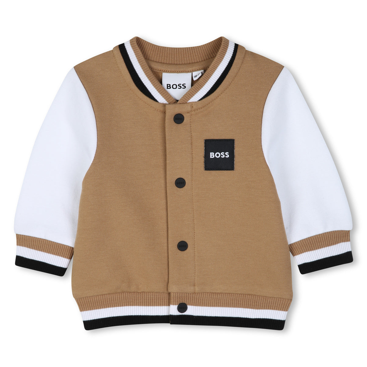 BOSS Kids Set cardigan, pantaloni e maglia in cotone biologico - Biscotto